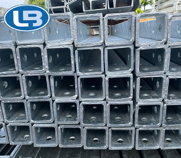 Hot-dip galvanized power pole components